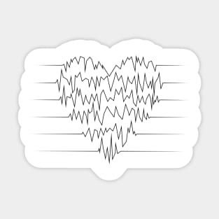 Heart Beat - Black Sticker